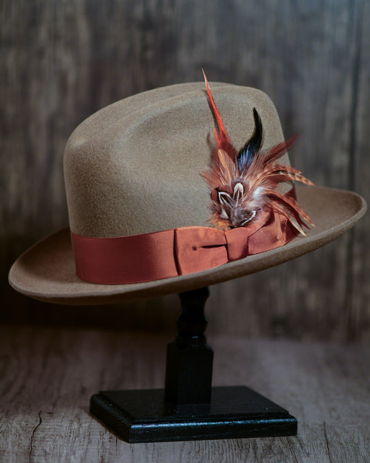 Camel Rabbit Fur Fedora