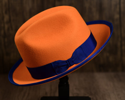 Orange Rabbit Fur Fedora