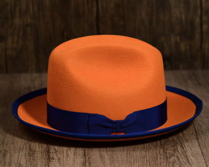 Orange Rabbit Fur Fedora