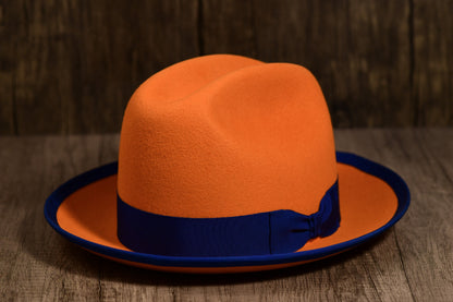 Orange Rabbit Fur Fedora