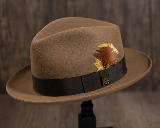 Camel Rabbit Fur Fedora