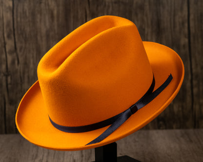 Orange Rabbit Fur Fedora