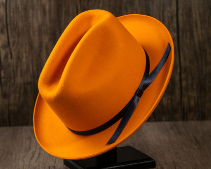 Orange Rabbit Fur Fedora