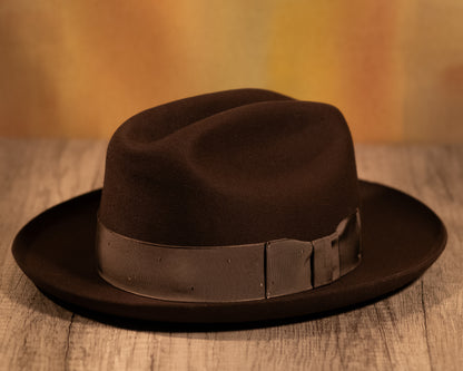 Dark Brown Beaver Fur Fedora