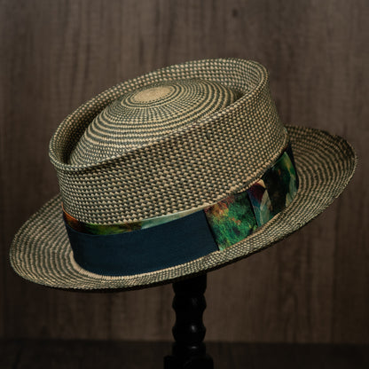 Loden/Natural Panama Straw Hat