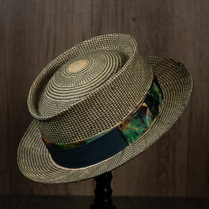 Loden/Natural Panama Straw Hat