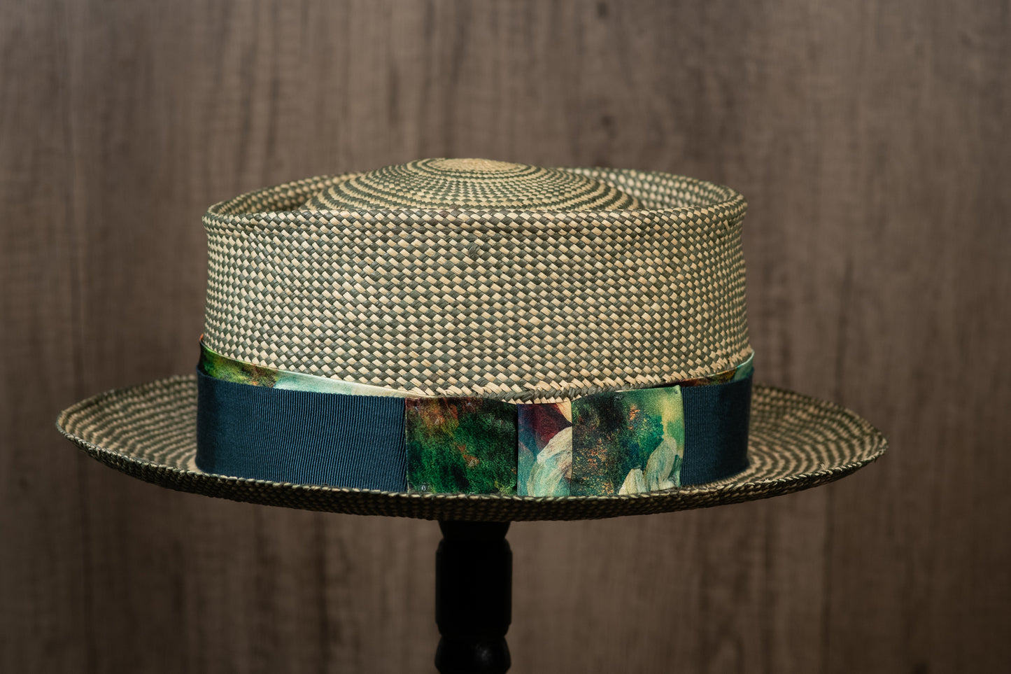 Loden/Natural Panama Straw Hat