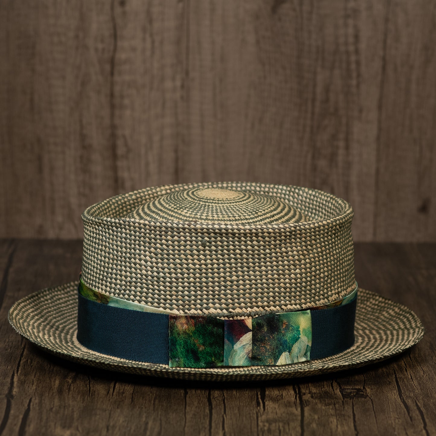 Loden/Natural Panama Straw Hat